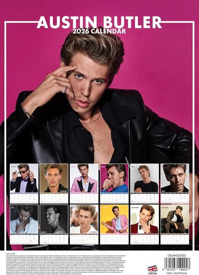 Austin Butler 2026 Wall Calendar
