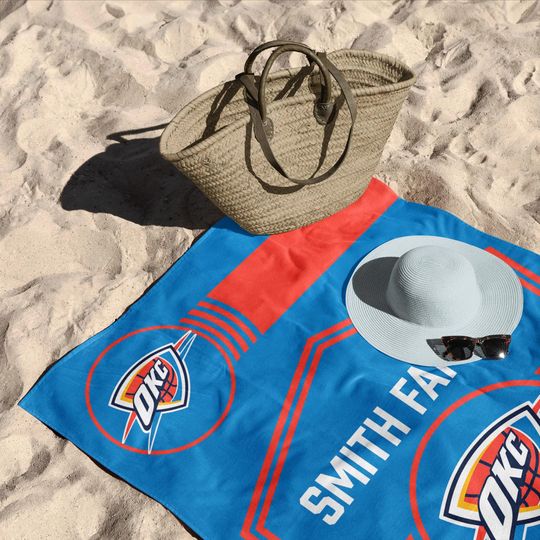 Oklahoma City Thunder Beach Towel: NBA Dominion Style, Personalized Fan Gift