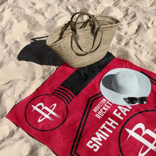 Houston Rockets Personalized Beach Towel: NBA Dominion Fan Gift