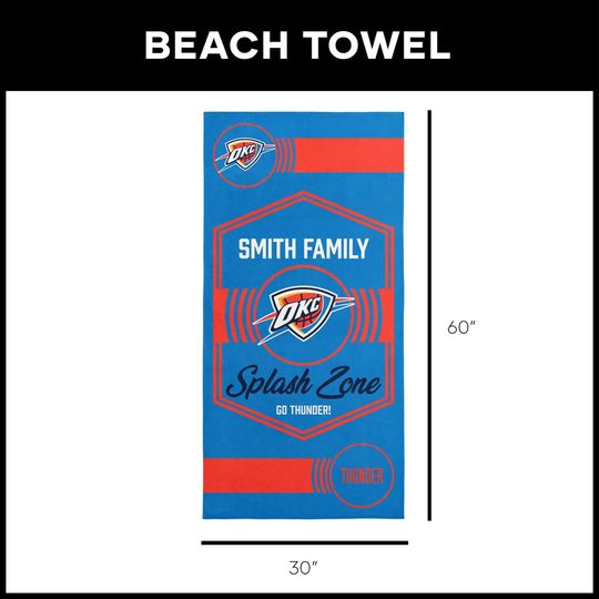 Oklahoma City Thunder Beach Towel: NBA Dominion Style, Personalized Fan Gift