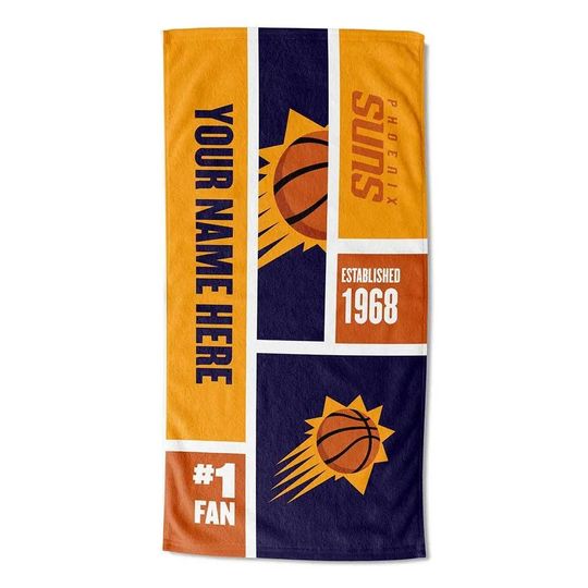 Phoenix Suns Beach Towel: Personalized NBA Colorblock Fan Gift