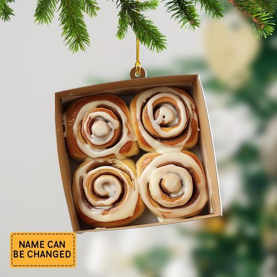 Cinnamon Rolls Christmas Ornament, Cinnamon Rolls Ornament , Cinnamon Rolls Ornament Decor, Baker Ornament Gift