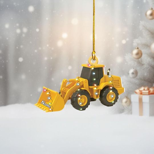 Personalized Wheel Loader Christmas Ornament, Wheel Loader Vehicles Equipment Ornament, Backhoe Loader Vehicles, Trucker Gift