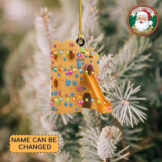 Personalized Rock Climbing Christmas Ornament, Rock Climbing Ornament, Playhouse Mountaineering Ornament, Climbers & Bouldering