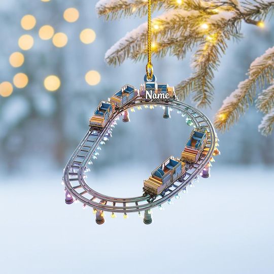Personalized Roller Coaster Christmas Ornament, Roller Coaster Ornament, Amusement Park Arcade Centre Decor, Playground Ornament