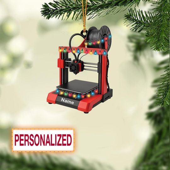 Personalized Printing Flat Christmas Ornament, 2D Printer Holiday Decor for Makers, Printing Enthusiasts, Tech Lovers