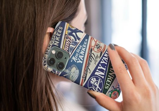 Vintage Yankees Pennant Collage Phone Case: Dual Layer Protection