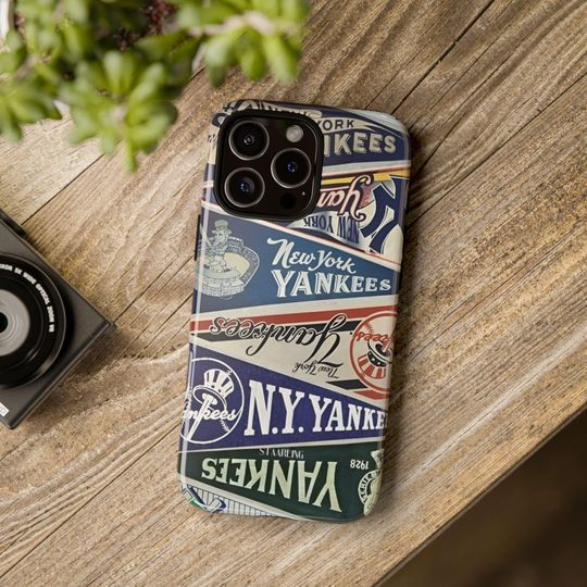 Vintage Yankees Pennant Collage Phone Case: Dual Layer Protection