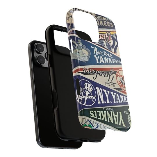 Vintage Yankees Pennant Collage Phone Case: Dual Layer Protection
