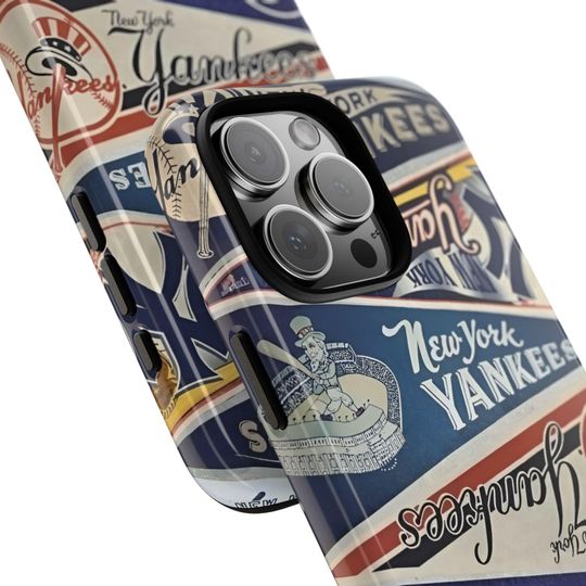 Vintage Yankees Pennant Collage Phone Case: Dual Layer Protection