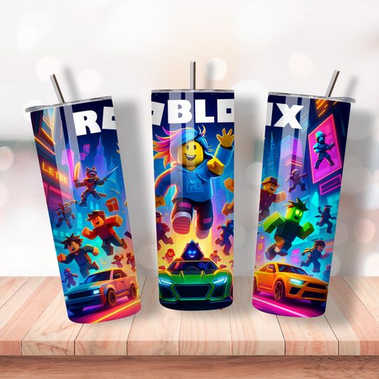 Roblox Tumbler Wrap Cartoon Characters Game Lover Sublimation Design
