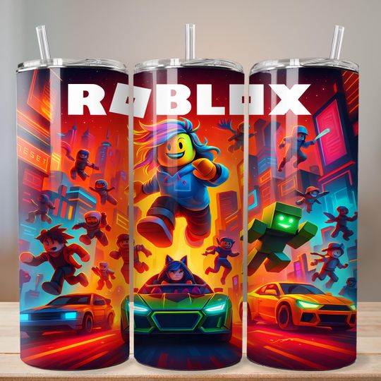 Roblox Tumbler Wrap, Cartoon Characters, Game Lover Sublimation Design