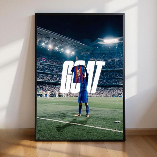 Leo Messi Poster The Goat Vertical Football Poster
