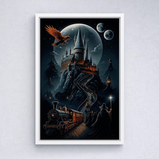 Hogwarts Castle Poster Wizard School Wall Art Harry Potter Inspired Printable