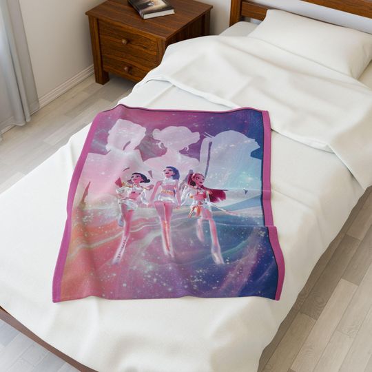 K Pop Demon Hunter Aesthetic Blanket Gothic Anime Inspired Throw