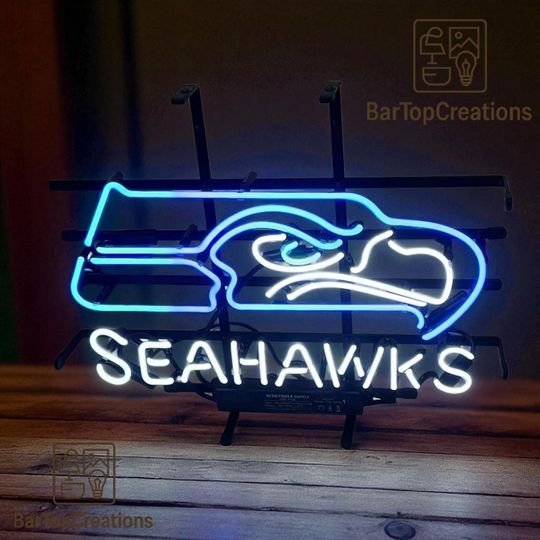 Seattle Seahawks Glass Neon Sign