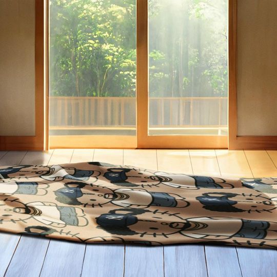 Coquette Bad Bunny Hello Kitty Throw Blanket