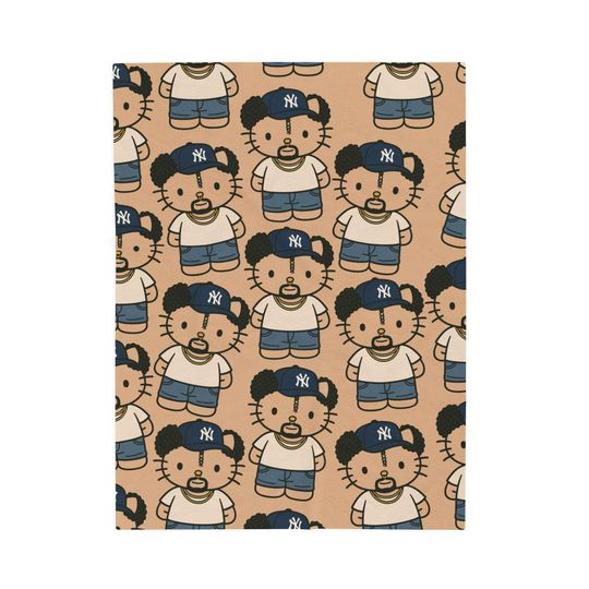 Coquette Bad Bunny Hello Kitty Throw Blanket