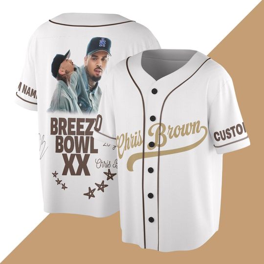 Chris Brown Breezy Bowl Baseball Jersey, Chris Brown Shirt, Breezy Bowl Tee, Personalized Chris Brown Tour Jersey, Breezy Bowl XX 2025 Shirt