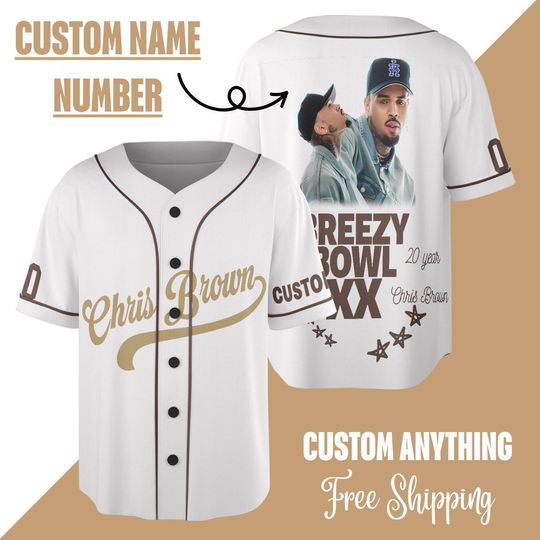 Chris Brown Breezy Bowl Baseball Jersey, Chris Brown Shirt, Breezy Bowl Tee, Personalized Chris Brown Tour Jersey, Breezy Bowl XX 2025 Shirt