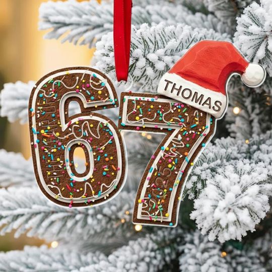 Funny Six Seven Acrylic Ornament, Gen Z Slang Christmas Tree Decoration, 6 7 Teenager Keepsake, Teen Boy Tween Meme Holiday Gift