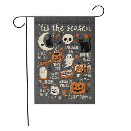 Halloween Garden Flag: Spooky Witch, Pumpkin & Ghost Decor