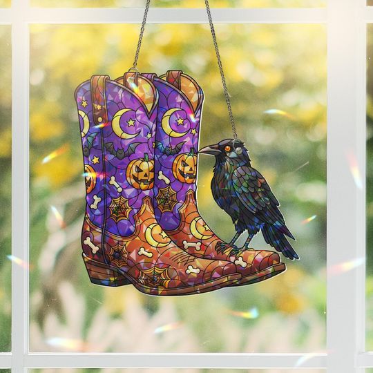 Holographic Broken Glass Ornament: Color-Shifting Acrylic Window Hanging