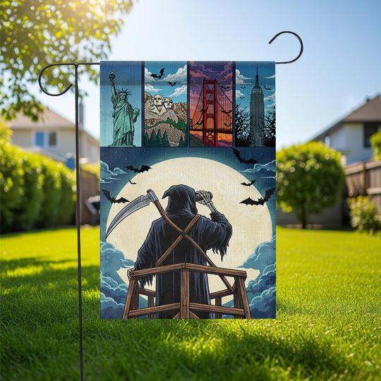 Grim Reaper Garden Flag: Spooky Halloween Yard Decor