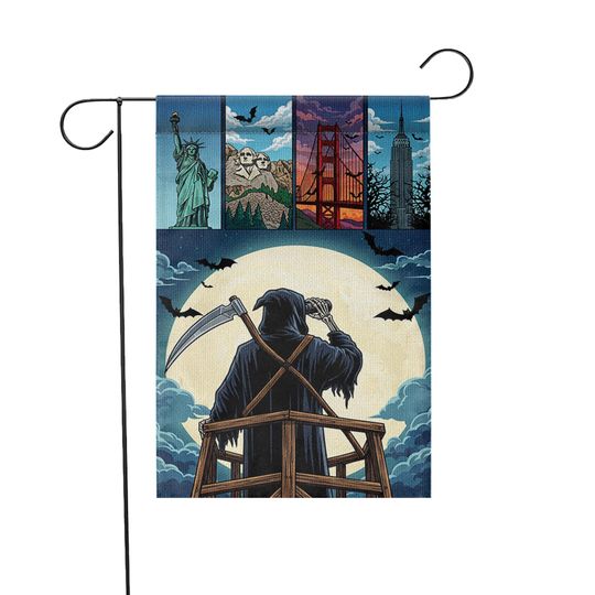 Grim Reaper Garden Flag: Spooky Halloween Yard Decor