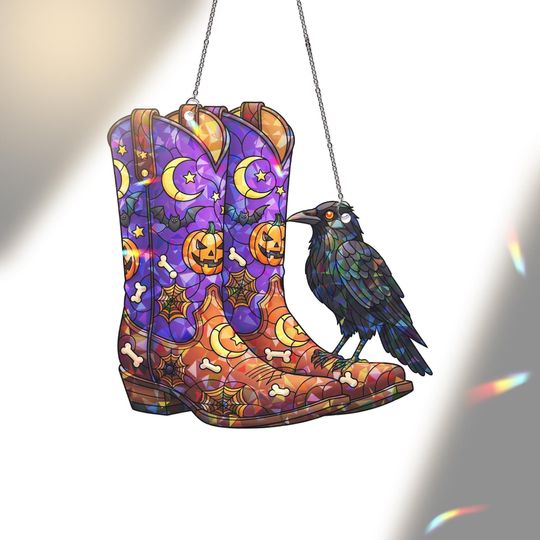 Holographic Broken Glass Ornament: Color-Shifting Acrylic Window Hanging