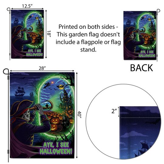Pirate Skeleton Halloween Garden Flag: Spooky Nautical Decor