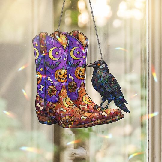 Holographic Broken Glass Ornament: Color-Shifting Acrylic Window Hanging