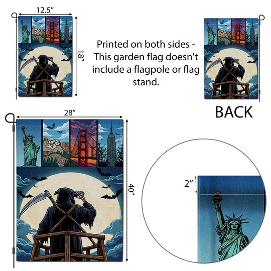 Grim Reaper Garden Flag: Spooky Halloween Yard Decor