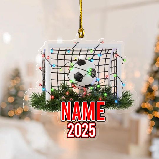 Personalized Soccer Christmas Ornament, Soccer Player Ornament