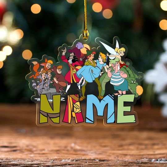 Personalized Peter Pan Christmas Ornament, Tinker Bell Customized 2025 Christmas Tree Decor