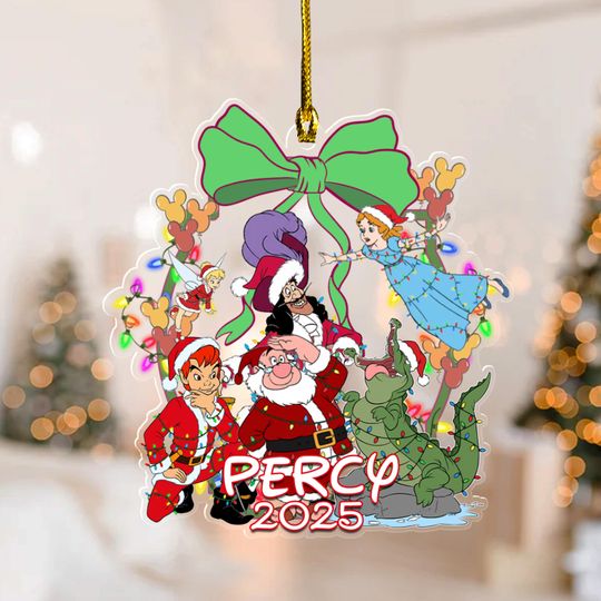 Personalized Peter Pan Christmas Ornament, Tinker Bell Customized 2025 Christmas Tree Decor