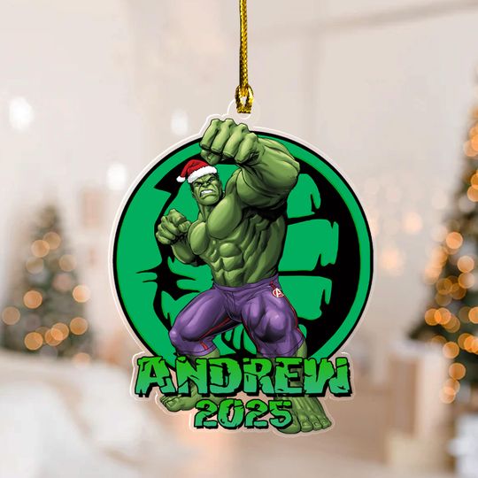Personalized Hulk Christmas Ornament, Customized 2025 Christmas Tree Decor