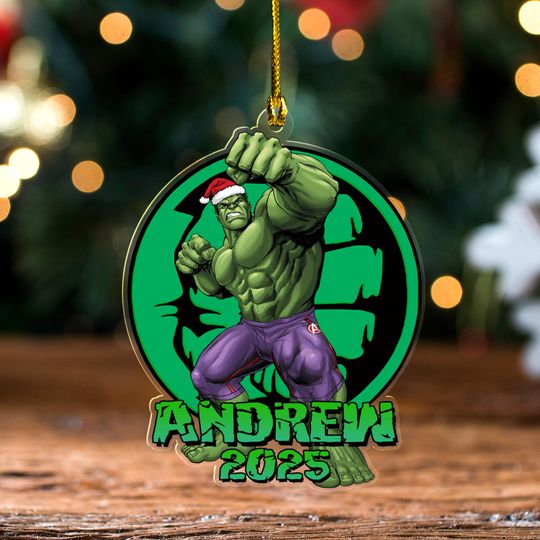 Personalized Hulk Christmas Ornament, Customized 2025 Christmas Tree Decor