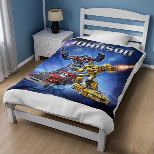 Custom Name Transformers Blanket, Baby Girl Boy Throw Blanket