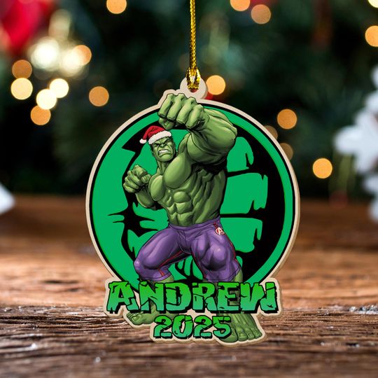 Personalized Hulk Christmas Ornament, Customized 2025 Christmas Tree Decor