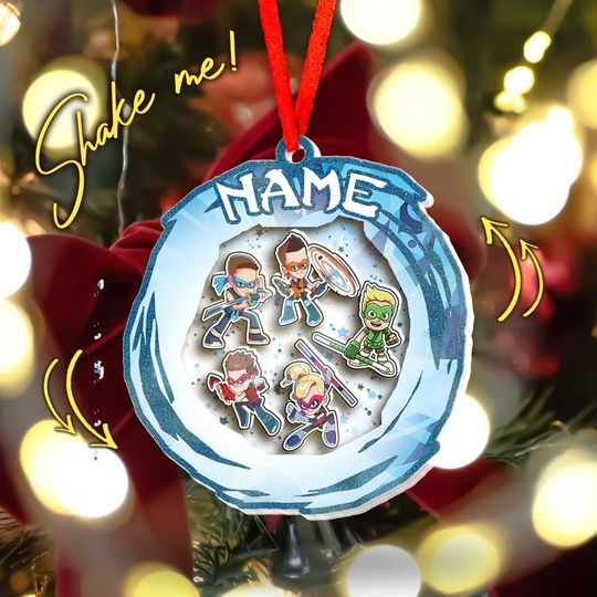 Personalized Ninja Kidz Shaker Ornament, Ninja Kidz Christmas 4D Ornament