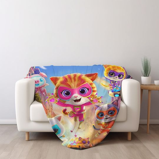 Custom Superkitties Blanket, Personalized Super Kitties Blanket