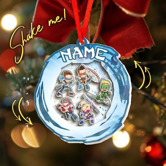 Personalized Ninja Kidz Shaker Ornament, Ninja Kidz Christmas 4D Ornament