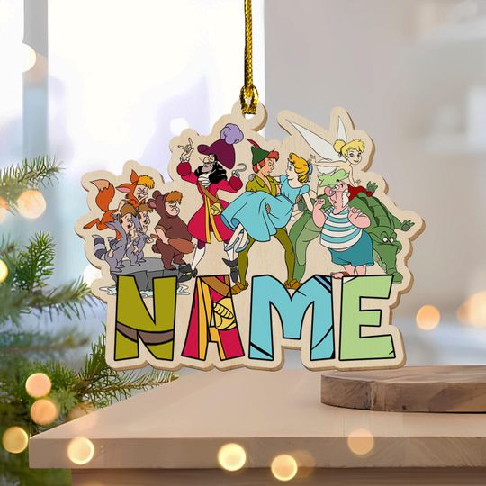 Personalized Peter Pan Christmas Ornament, Tinker Bell Customized 2025 Christmas Tree Decor