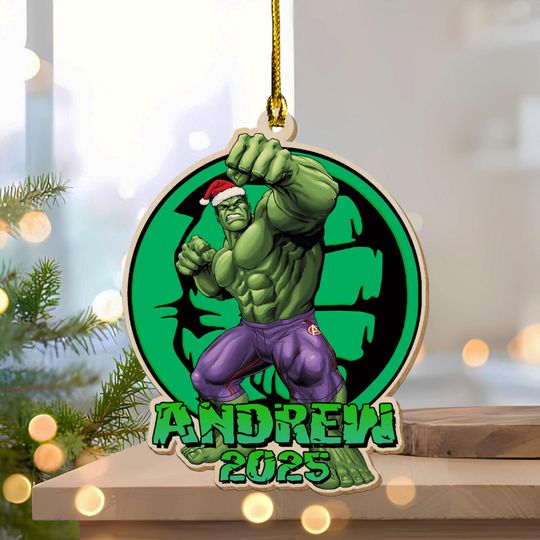 Personalized Hulk Christmas Ornament, Customized 2025 Christmas Tree Decor