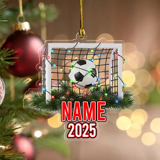 Personalized Soccer Christmas Ornament, Soccer Player Ornament