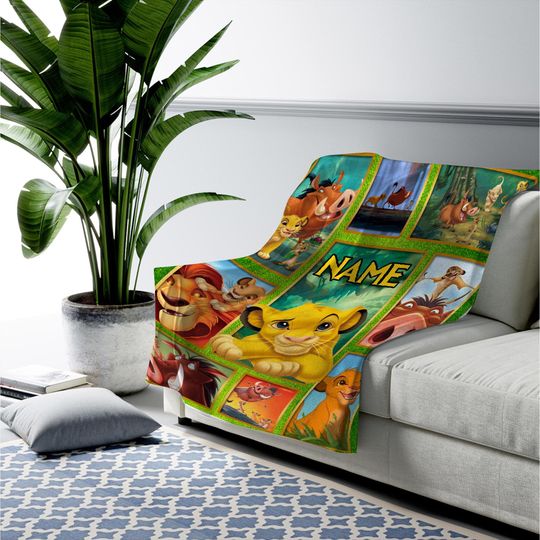 Simba Lion King Fleece Blanket Quilt, Bedding Decor