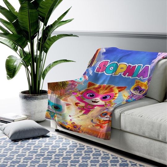 Custom Superkitties Blanket, Personalized Super Kitties Blanket