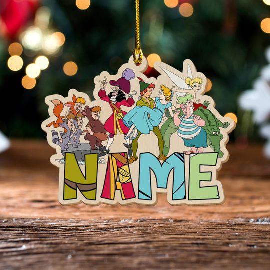 Personalized Peter Pan Christmas Ornament, Tinker Bell Customized 2025 Christmas Tree Decor