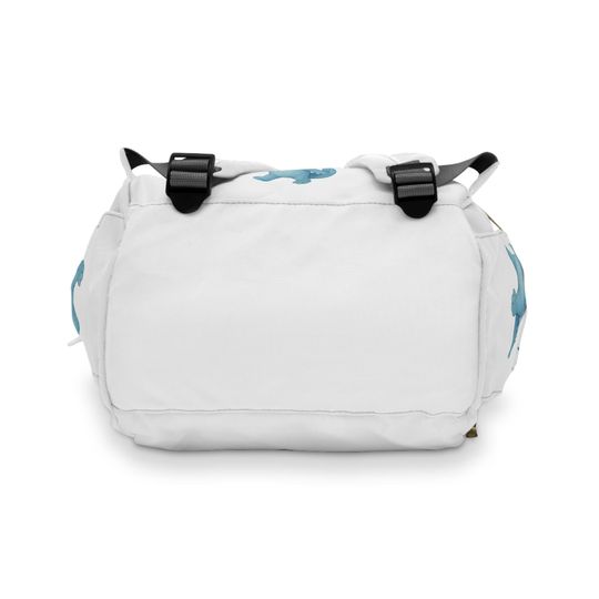 Stylish Multifunctional Diaper Backpack with Cute Axolotl Design, Baby Bag, Mom Backpack, Maternity Tote, Peace, Love Design BLUE